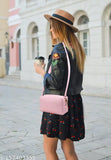 Black, leather, shoulder bag