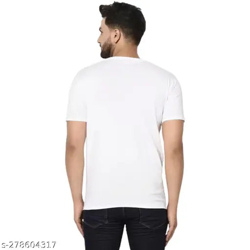 Mens trendy striped polyester round neck t-shirt, short sleeves, made in India