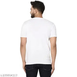 Mens trendy striped polyester round neck t-shirt, short sleeves, made in India