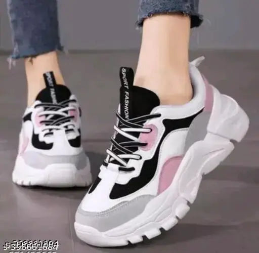 Multicolor synthetic mesh and airmix women's/girls casual shoes, lace-up design, perfect for daily wear. Available sizes: IND-4 to IND-8