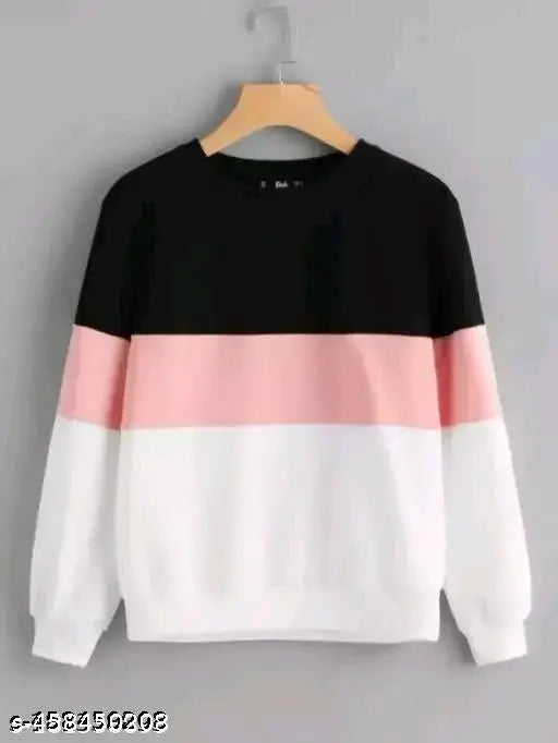 Trendy cotton blend partywear women's long sleeve colorblocked t-shirt, size N, available in S/M/L/XL
