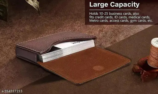 Trendy faux leather wallet with ATM card holder and new lock, solid black for daily use