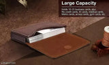Trendy faux leather wallet with ATM card holder and new lock, solid black for daily use