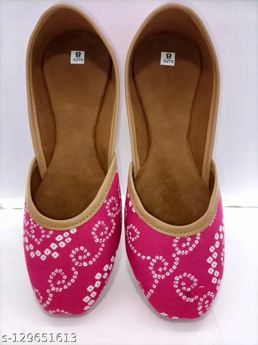 Printed textile women ethnic lakki Bellies, ankle loop sandals - India