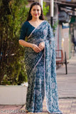 Fashleeva Warli print saree with lace border