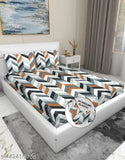 Sunshine Glace Cotton fitted double king bed sheet, geometric print, 180 thread count, fits up to 8-inch mattresses. Ideal for summer, adult use