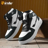 Black and white sneakers, black laces, velcro strap, nike logo, casual style for boys