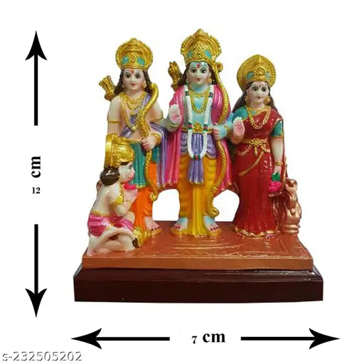 Colorful polyresin statues of Hindu deities Ram, Laxman, Sita, and Hanuman for Diwali decoration