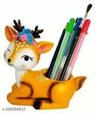 Handcrafted sitting deer resin planter with pencil holder, unique design, trendy home decor, return gifts, succulent pots, polyresin pot for home decoration