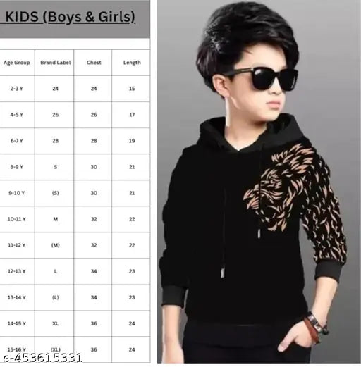 Kids Boys Hooded neck Pure Cotton Printed Regular Fitted T Shirt