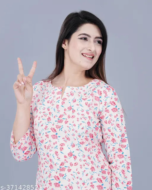 Rayon pyjamas set, TFP4037PINK, vibrant printed fabric, Indian artisan crafted