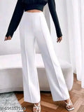 PeachWhiteBlack cotton blend bell bottom trousers pack of 3, comfortable and trendy retro women's pants