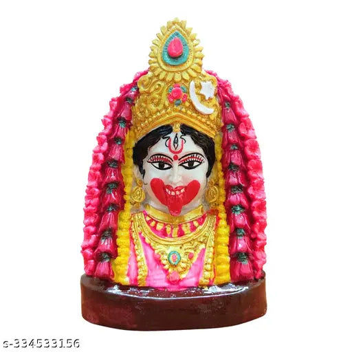 Multi-colored resin Maa Tara Kali Ma Tara ma statue for pooja room decor, 15.5 cm tall