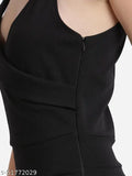 Classic Modern Women polyester jumpsuit, sleeveless solid design in urban retro style