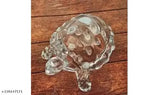 Decorative crystal tortoise glass kachua plate, handcrafted artifact from India