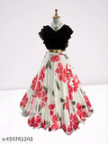 Trendy Georgette skirt set for girls, floral pattern, Indian lehenga