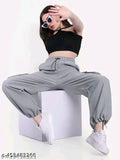 Gray joggers, casual style, sportswear, women's fashion