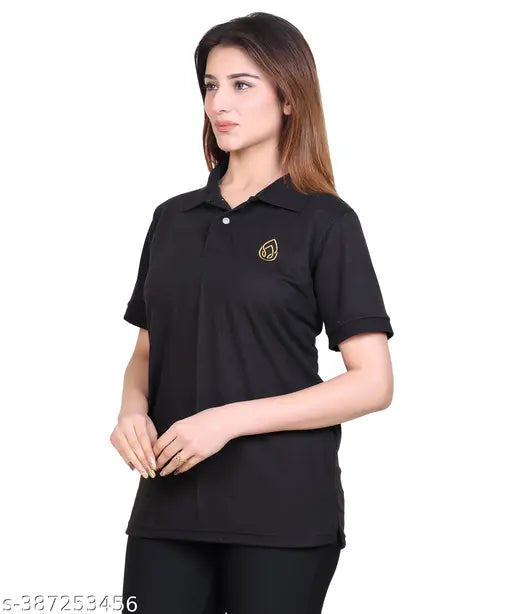 Women's Premium Golf Polo T-Shirt, wrinkle-free, quick dry, lightweight, feather touch feel, polycotton, short sleeves. Ideal for outdoor activities like golfing