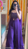 Purple kurta set with churi, embellished design
