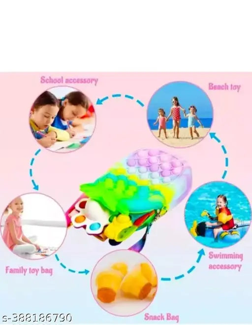 The image depicts a fashionable and trendy sling bag for girls and kids, with a vibrant lightpineapple color. It has multiple pockets for storage and includes an adjustable strap for carrying over the shoulder or across the body