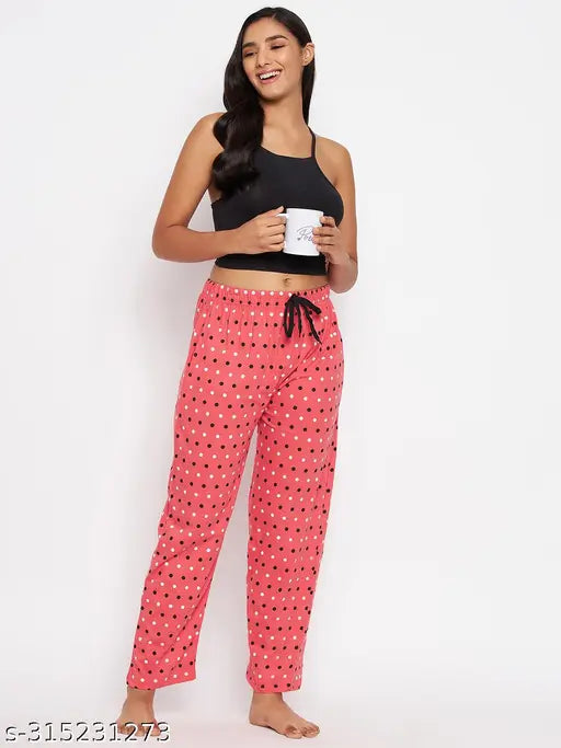 Urbane cotton nightdress lounge wear combo print pyjama navy blue coral