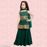 Tinkle Trendy Girls crepe kurta suit set in embroidered patterns, suitable for 2-3 to 10-11 years old children, Indian origin