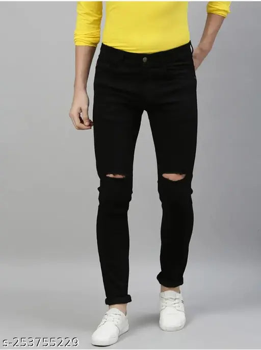 Solid denim trend jeans by Agate Trusted by Gillkart, size 30/waist 30, length 40, hip 32 (India origin)