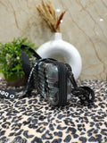 Black and white camo print crossbody bag