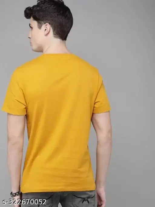 Cotton Men's Trending T-shirt with short sleeves, printed design. Casual men's wear from India (S: 38in, M: 40in, L: 42in, XL: 44in)