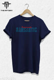 Artisan men's cotton round neck t-shirt, printed pattern, short sleeves, size S (38in chest, 26in length), origin India