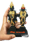 Poly resin Indian God Idol: Vithal Rukmini Murti 5 inch, decorative art piece for home or temple
