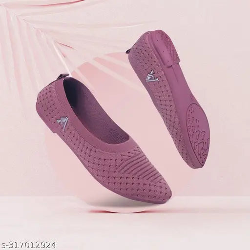 Mesh slip-on bellrina in solid style, comfortable party wear for women - Indian origin