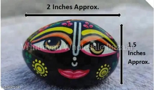 Marble ISKCON Painted Shaligram Stone from Nepal, God Idol for home temple and gifting, originates from India