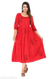 Rayon hand block Anarkali suit, beautiful casual wear for women's weddings, three-quarter sleeves print pattern