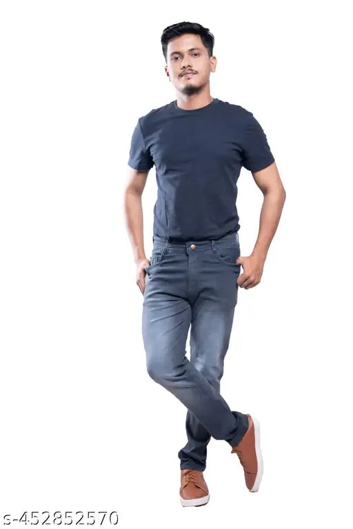 Denim men's jeans dyed/washed, size 28-40, classic wardrobe essential on hanger