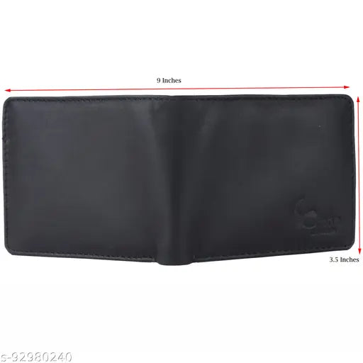 Black genuine leather Crane LEATHERS (Z BLACK) wallet, 6 card slots, high-quality, free size (35cm x 9cm), India origin