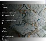 shiv handloom 220 TC 5 Piece Bedding Set with 1 Pc Bedsheet , 2 Pc Quilted Cushion with Zip , 2 Pc Pillow Covers & 2 Pc Cushion Fillers - Heavy Glace Cotton (Multicolour, 90 inches X 100 Inches)