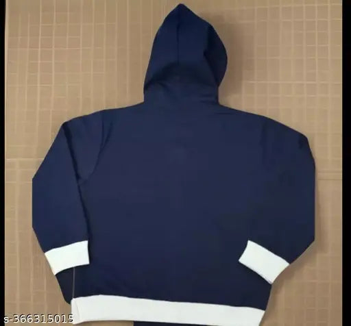 Cotton blend printed sweatshirt hoodie with zipper, winter wear for children (1-4 years), India origin