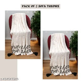 Offwhite boho print throw blanket, pack of 2, 60x50 inches