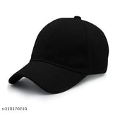Black cotton sports cap, adjustable, men's and women's