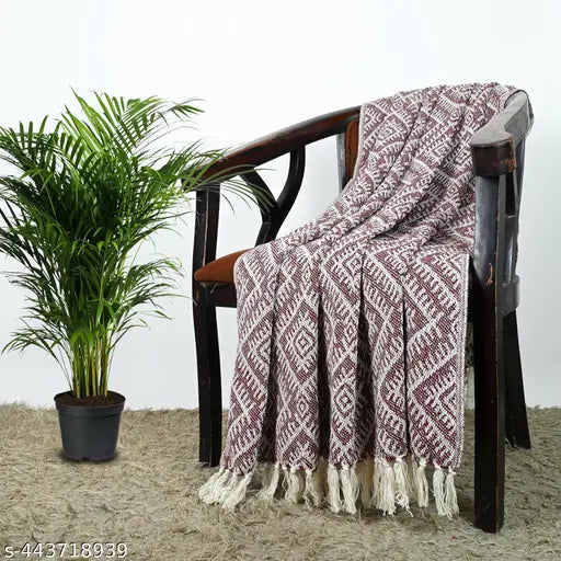 Grey cotton throw blanket, soft, plush, warm & cozy, perfect for bed, couch, and sofa chair