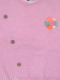Fleece round neck girls sweatshirt with hoodie, printed winter wear in wool, size 11-12 years old
