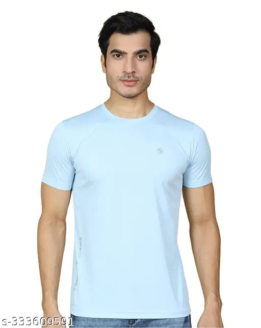 Multicolor Lycra active t-shirts pack of 3 for men, solid round design with short sleeves, available in S, M, L, XL, XXL