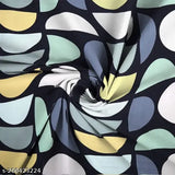 Printed 250 TC cotton bedsheet, multi-colored geometric design, soft and breathable.
