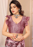 Vibrant floral print chiffon saree, free size, Indian origin