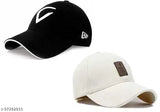 Cotton round baseball cap, self-design in Virat inspired black & Ediko white for men and boys, India origin