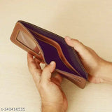 Black & brown genuine leather men's wallet with 5 compartments, ideal for cards and Rs notes. Canvas and leather customized cardholder, Made in India