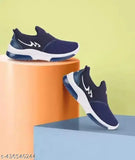 Dark blue athletic slip on sneakers