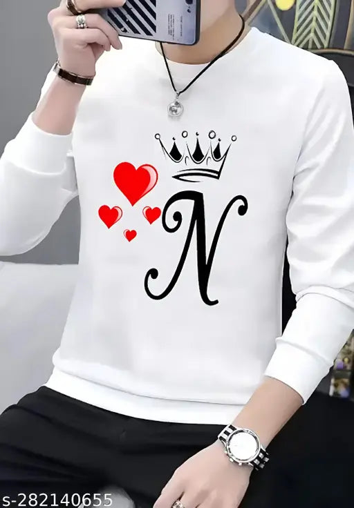 White printed cotton blend short sleeves T-shirts, featuring vibrant designs on soft long sleeves, size options available for S to XXL