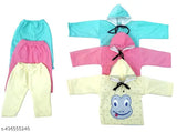Newborn Baby Kids Winter Wear Dress Hoodie Jacket And Pajama Set Sweater Sweatshirt For Baby Boys and Girls Pack Of - 3